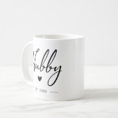 Hubby Modern Typografie Husband de heer Mrs Weddin Koffiemok (Voorkant links)