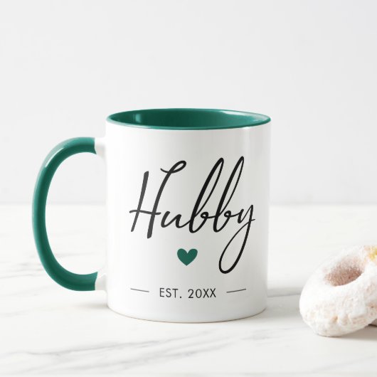 Hubby Modern Typography Husband Jubileum Mok (Met donut)