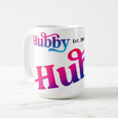 Hubby Paar Trouwen Jubileum Custom Kleurrijk Koffiemok (Voorkant links)