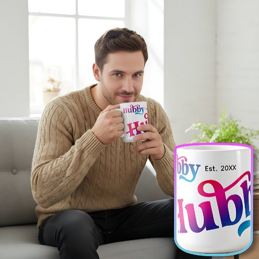 Hubby Paar Trouwen Jubileum Custom Kleurrijk Koffiemok