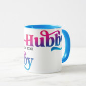 Hubby Paar Trouwen Jubileum Custom Kleurrijk Mok (Voorkant rechts)