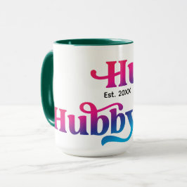 Hubby Paar Trouwen Jubileum Custom Kleurrijk Mok