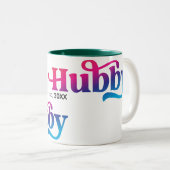 Hubby Paar Trouwen Jubileum Custom Kleurrijk Tweekleurige Koffiemok (Voorkant rechts)