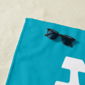 Hubby Pas getrouwd Groom Blauw & Wit Strandlaken (In situ)