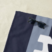 Hubby Pas getrouwd Groom Blauw & Wit Strandlaken (In situ)