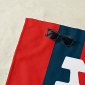 Hubby Pas getrouwd Groom Red & Navy Stripe Strandl Strandlaken (In situ)