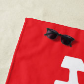 Hubby Pas getrouwd Groom Rood & Wit Strandlaken (In situ)