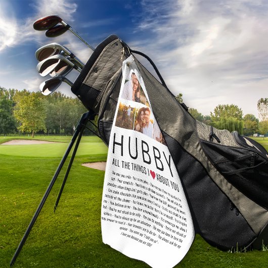 Hubby Photo Collage Dingen waar we van houden Golfhanddoek