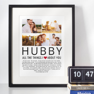 Hubby Photo Collage Dingen waar we van houden Poster