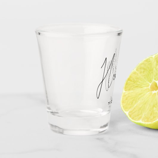 Hubby Script Date Wedding Keepomwille Gift Shot Glas (Links)