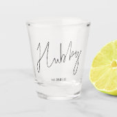 Hubby Script Date Wedding Keepomwille Gift Shot Glas (Voorkant)