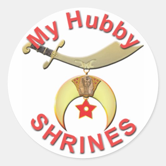HUBBY SHRINES RONDE STICKER (Voorkant)