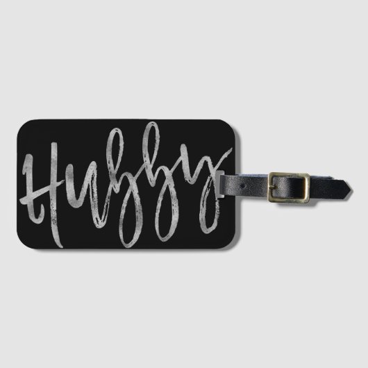 Hubby Silver Foil Bagagetas Label Bagagelabel (Voorkant (horizontaal))