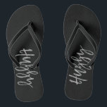 Hubby Teenslippers met Silver Foil Typografie<br><div class="desc">Hubby Teenslippers met Gold Silver Typografie</div>