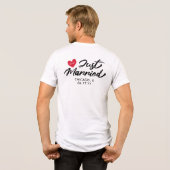 Hubby trouwt met Rode Hart Initialen bruiloft Tri-Blend Shirt (Achterkant volledig)