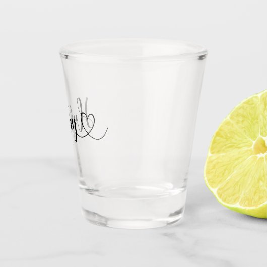 Hubby typografie met een hart shot glas (Rechts)