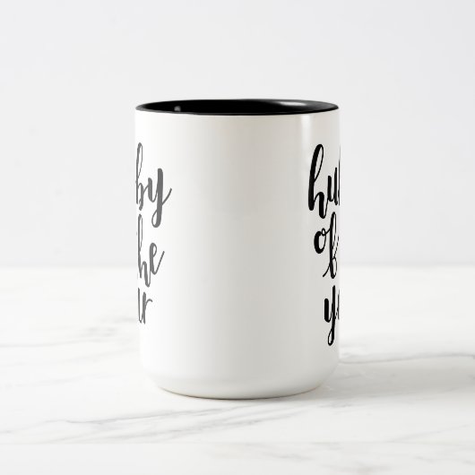 Hubby van het Jaar Tweekleurige Koffiemok (Center)