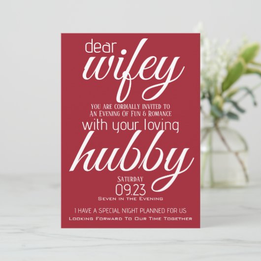 Hubby vraagt Wifey Out Kaart (Staand voorkant)