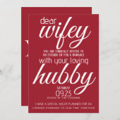 Hubby vraagt Wifey Out Kaart (Voorkant / Achterkant)