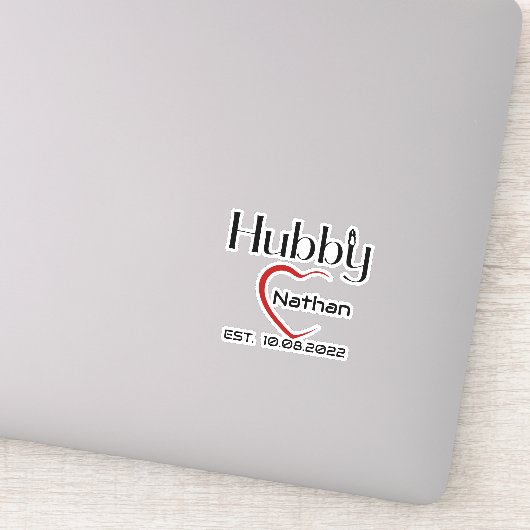 Hubby Wifey bijpassende Stickers Bruiloft Jubileum (Detail)