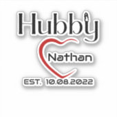 Hubby Wifey bijpassende Stickers Bruiloft Jubileum (Voorkant)
