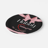 Hubby Wifey Bruiloft Jubileum feest Papieren Bordje (Gekanteld)