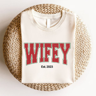 Hubby Wifey Kerst Bruids Bruiloft Verloving T-shirt
