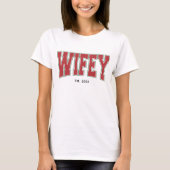 Hubby Wifey Kerst Bruids Bruiloft Verloving T-shirt (Voorkant)