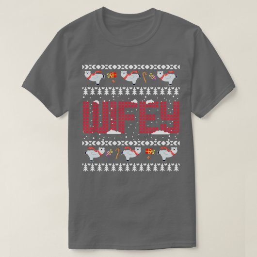 Hubby Wifey Matching Kerstmis T-shirt (Design voorkant)