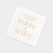 Hubby Wifey Monogrammed Wedding Folie Servetten (Links)