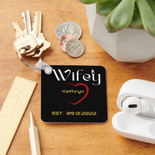 Hubby Wifey Wedding Jubileum Gift Sleutelhanger