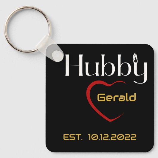 Hubby Wifey Wedding Jubileum Gift Sleutelhanger (Voorkant)