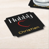 Hubby Wifey Wedding Jubileum Party Kartonnen Onderzetters (Gekanteld)