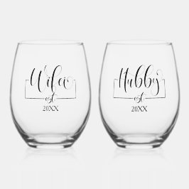 Hubby Wifie Wijnglas Zonder Voet