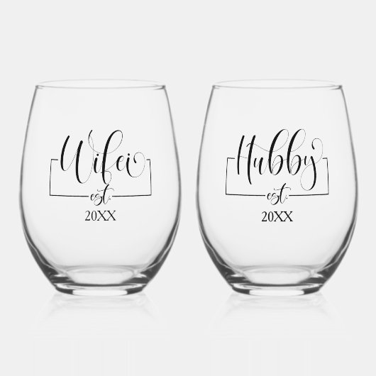 Hubby Wifie Wijnglas Zonder Voet (Voorkant)