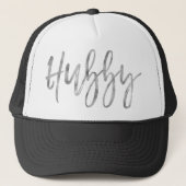 Hubby Zilverfolie en Witte Trucker Hoed Trucker Pet (Voorkant)
