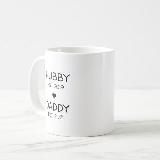 HubbyDaddy Zwangerschapsaankondiging Baby Reveal Koffiemok (Voorkant links)