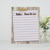 Hubby's Honey-Do-List Letterhead Stationery (Staand voorkant)