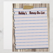 Hubby's Honey-Do-List Letterhead Stationery (Voorkant / Achterkant)