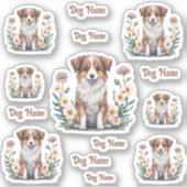 Hübscher Collie von Blumen umringt - 14 Sticker (Voorkant)