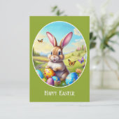 Hübscher Osterhase in Landschaft -  (Staand voorkant)