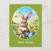 Hübscher Osterhase in Landschaft - Briefkaart (Voorkant)