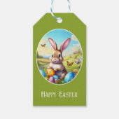 Hübscher Osterhase in Landschaft -  Cadeaulabel (Voorkant)