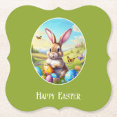 Hübscher Osterhase in Landschaft - Kartonnen Onderzetters (Voorkant)