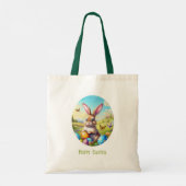 Hübscher Osterhase in Landschaft - Tote Bag (Achterkant)