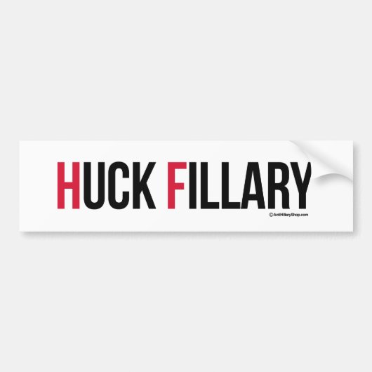 Huck Fillary Anti-Hillary -.png Bumpersticker (Voorkant)