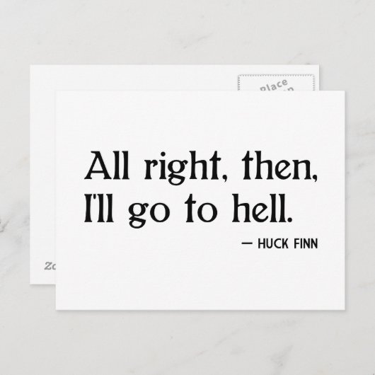 Huck Fin op Hel Briefkaart (Voorkant / Achterkant)