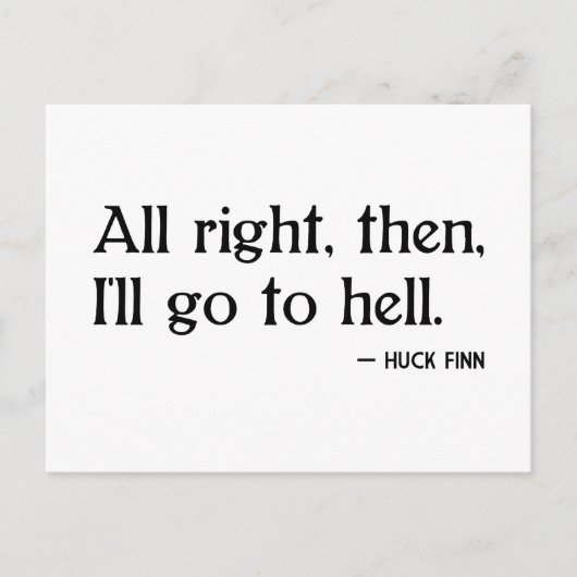 Huck Fin op Hel Briefkaart (Voorkant)