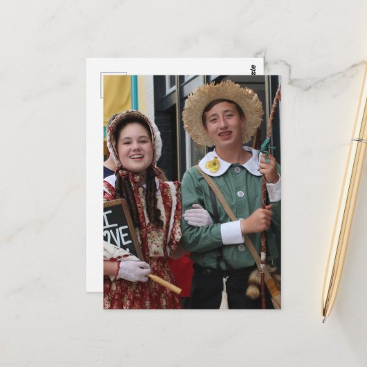 Huck Finn Cosplay Acteur en Actrice Briefkaart (Voorkant / Achterkant in situ)