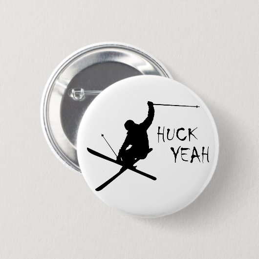 Huck Ja (Skiing) Ronde Button 5,7 Cm (Voorkant /achterkant)